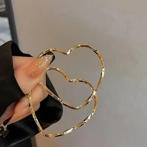 Nwot heart hoop earrings (stainless steel) gold tone